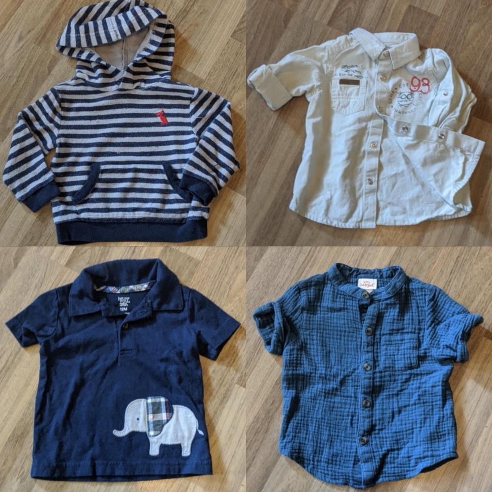 12 Month Boys Lot Shirts, Polo, hoodie